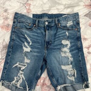 Distressed Denim Shorts